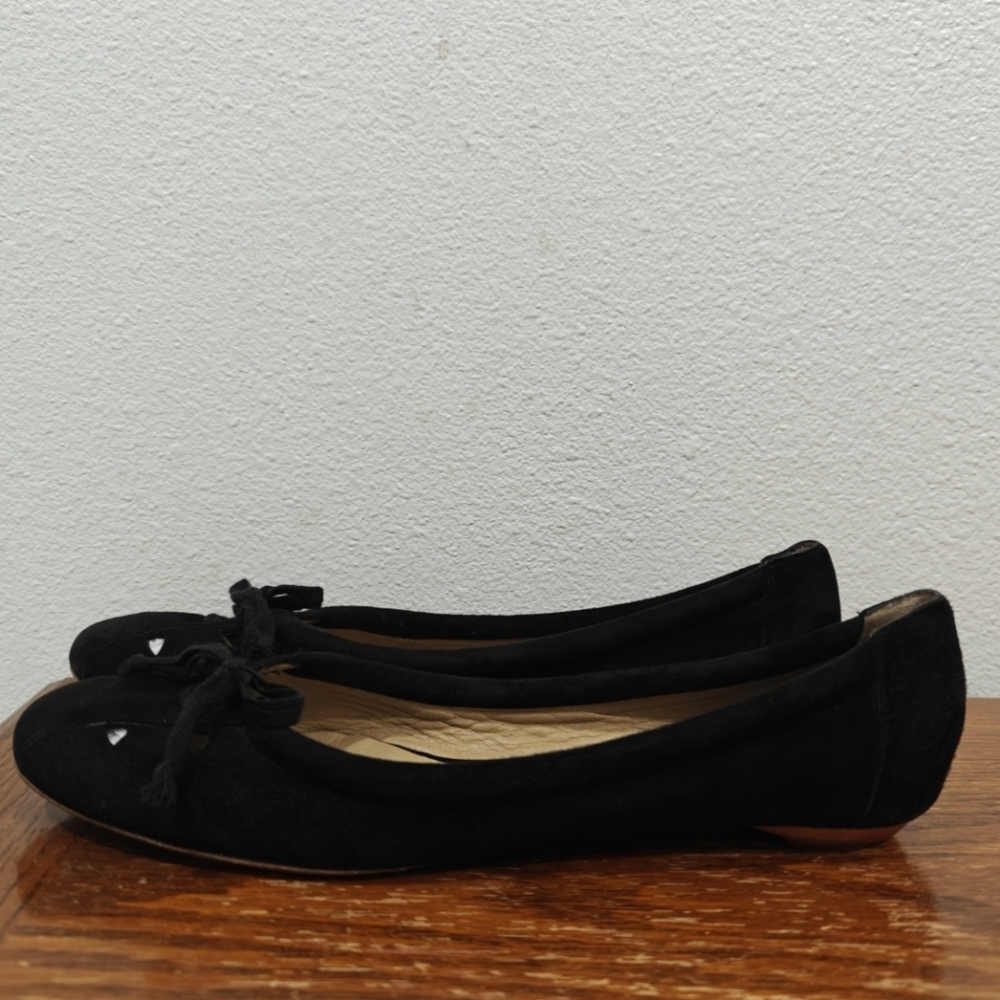 Vintage Chloé Phoebe Philo Black Suede Ballet Flats 37.5 Classic Danity Luxury - Picture 4 of 13